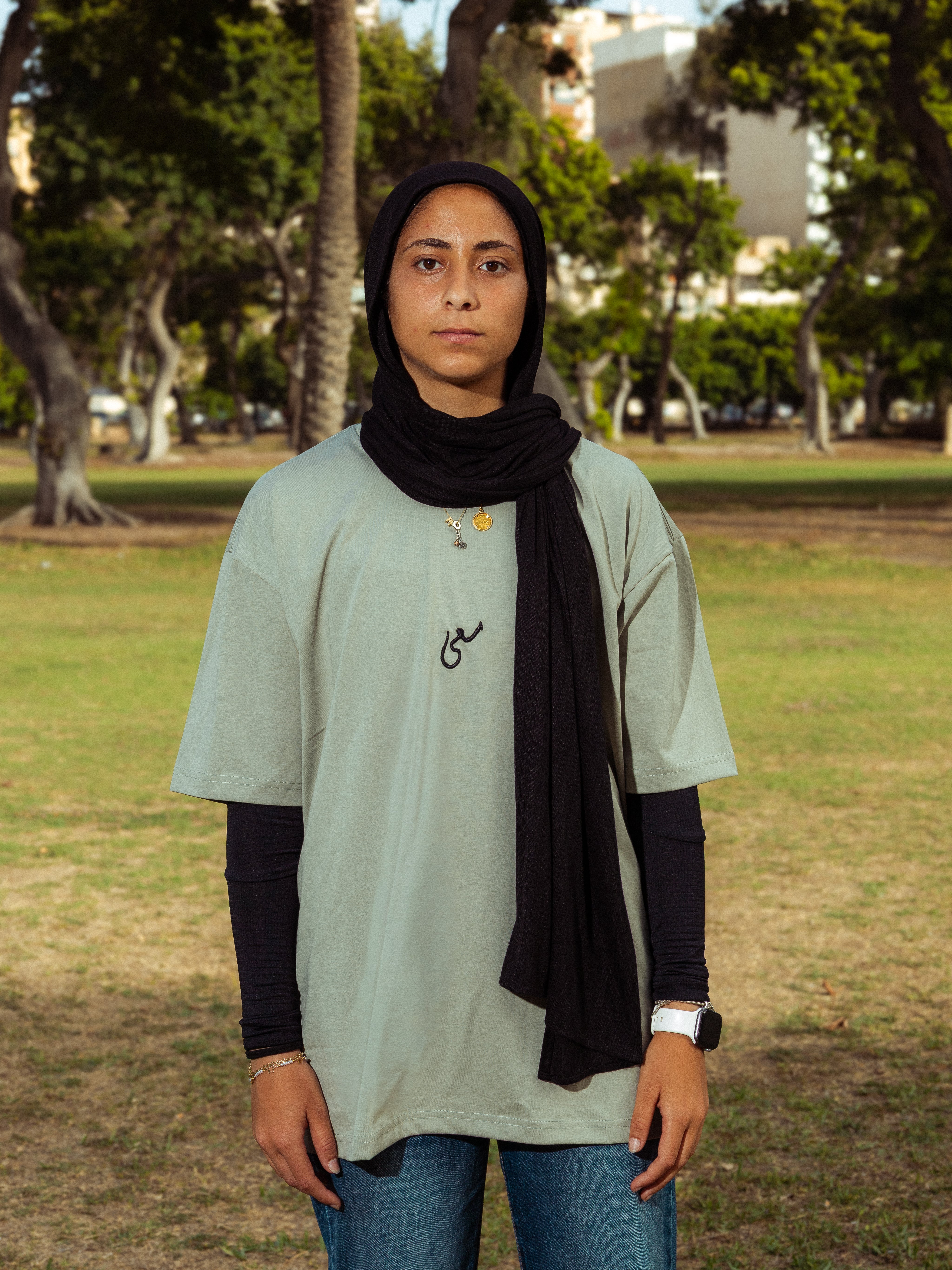 SAAI OVERSIZED TEE OLIVE GREEN WOMEN